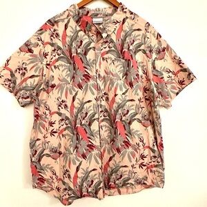 Columbia Hawaiian Floral Short Sleeve Button Down Size XXL